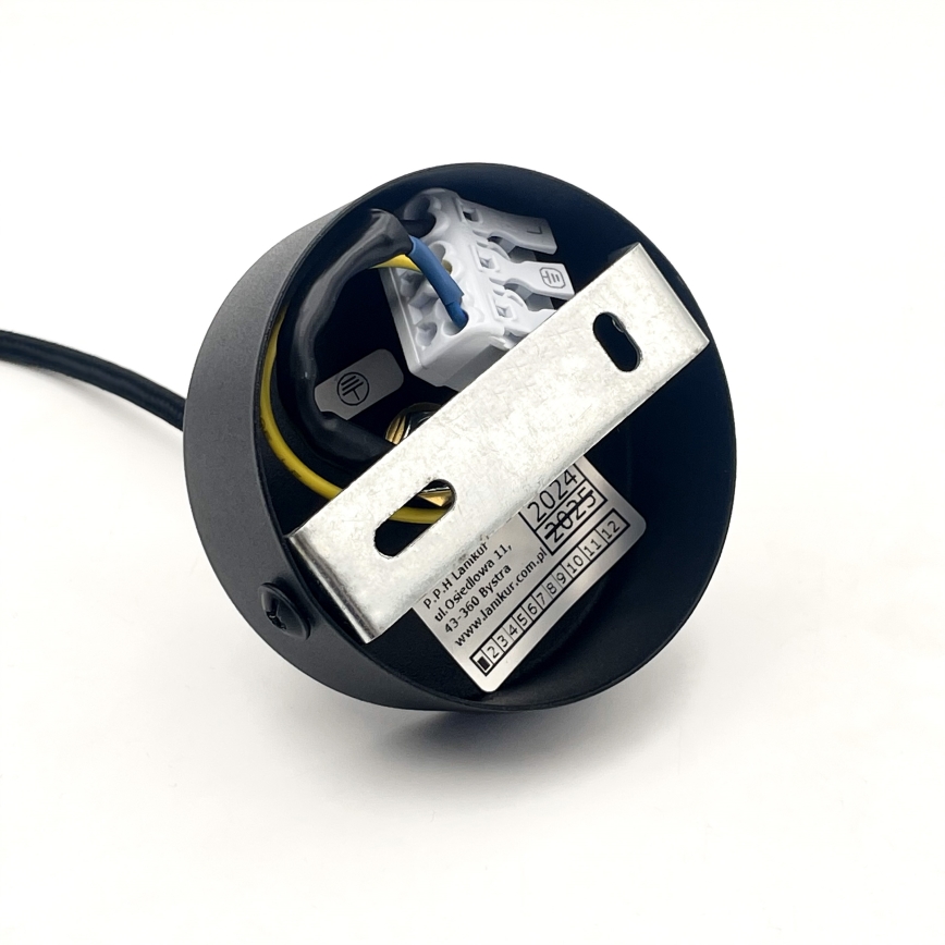 Lámpara colgante con cable MARKUS 1xE27/15W/230V negro/roble