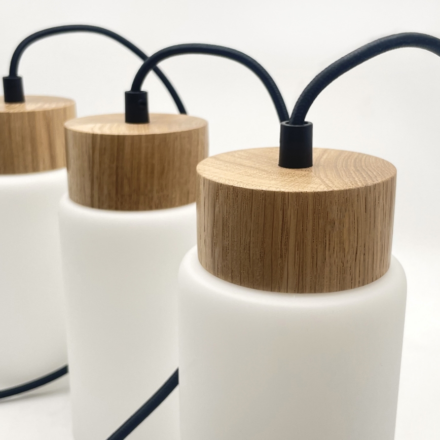 Lámpara colgante con cable MARKUS 3xE27/15W/230V negro/roble