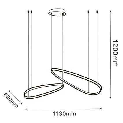 Lámpara colgante con cable MICHELLE LED/48W/230V 4000K, negra
