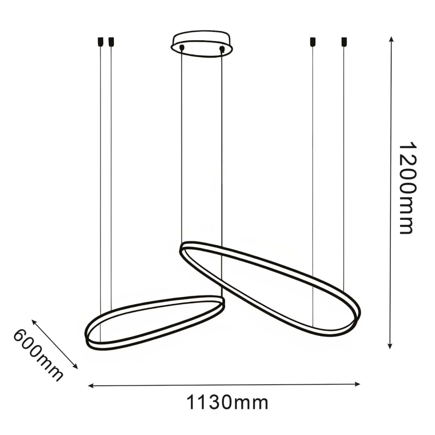 Lámpara colgante con cable MICHELLE LED/48W/230V 4000K, negra