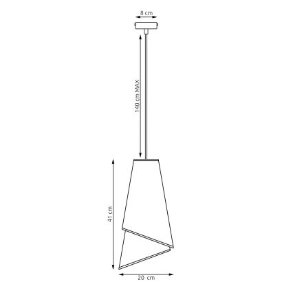 Lámpara colgante con cable MODA 1xE27/15W/230V beige/ratán