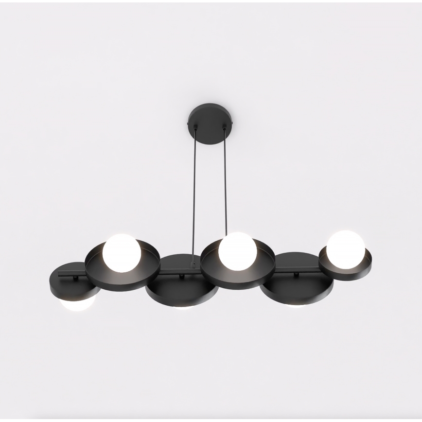 Lámpara colgante con cable MODEL 6xG9/8W/230V negra