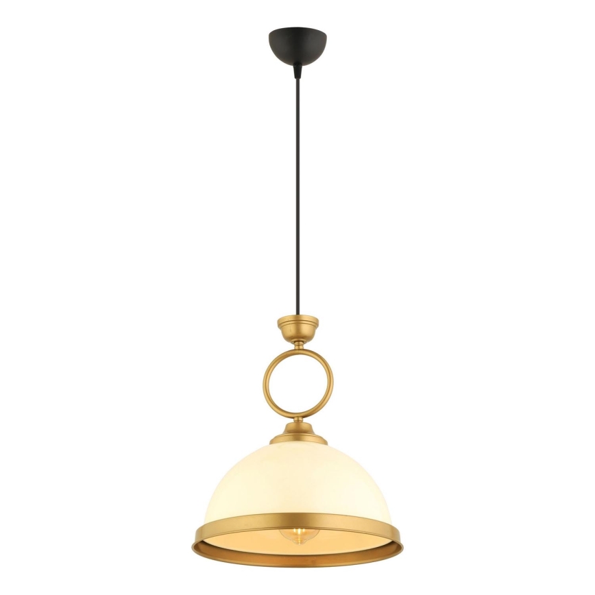 Lámpara colgante con cable MONZA 1xE27/40W/230V Ø 26 cm crema/bronce
