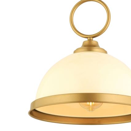 Lámpara colgante con cable MONZA 1xE27/40W/230V Ø 26 cm crema/bronce
