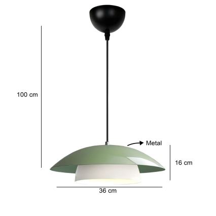 Lámpara colgante con cable MOONLIGH 1xE27/40W/230V verde