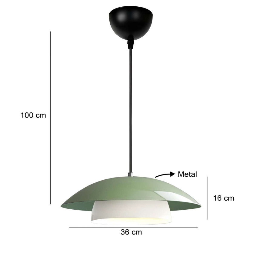 Lámpara colgante con cable MOONLIGH 1xE27/40W/230V verde