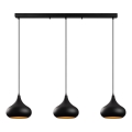Lámpara colgante con cable MUBA 3xE27/40W/230V negra