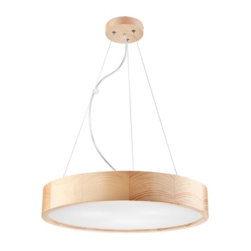 Lámpara colgante con cable NATURAL 3xE27/60W/230V Ø 47 cm pino