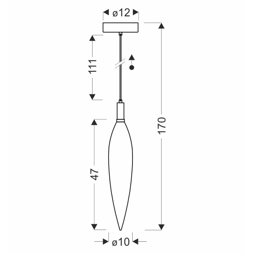 Lámpara colgante con cable NORDIC 1xG9/5W/230V, acabado cromado negro