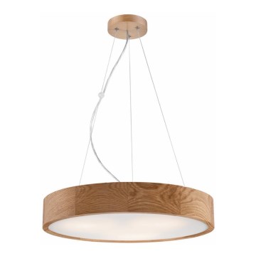 Lámpara colgante con cable OAK 3xE27/60W/230V roble ? 47,5 cm
