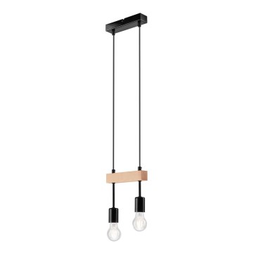 Lámpara colgante con cable ORAZIO 2xE27/60W/230V haya