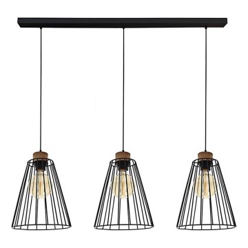 Lámpara colgante con cable ORAZIO 3xE27/60W/230V pino