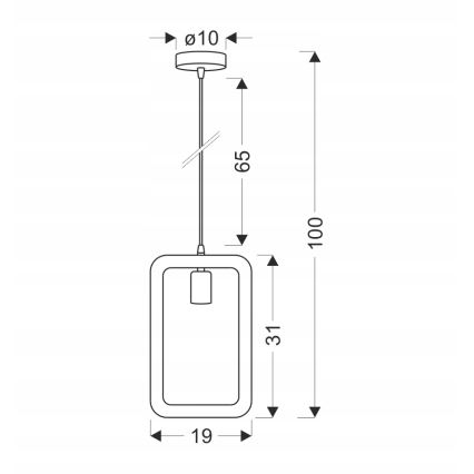Lámpara colgante con cable OSTOR 1xE27/40W/230V beige/negro