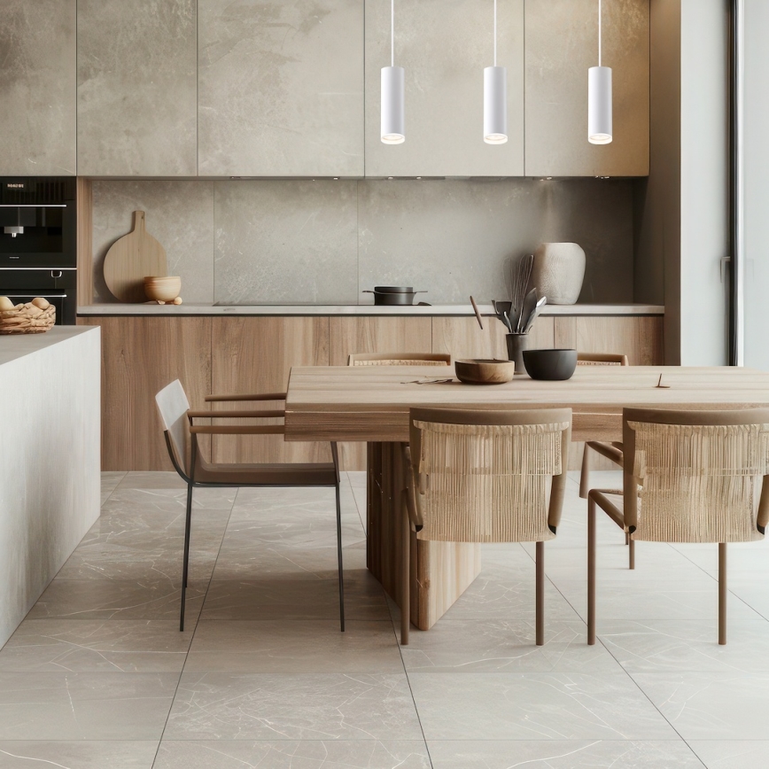 Lámpara colgante con cable para el sistema de riel PIPE 3xGU10/10W/230V, blanca