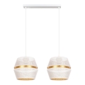 Lámpara colgante con cable PARIS 2xE27/60W/230V blanco/dorado