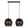 Lámpara colgante con cable PARIS 2xE27/60W/230V negro/dorado