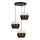 Lámpara colgante con cable PARIS 3xE27/60W/230V Ø 45 cm blanco/negro/dorado