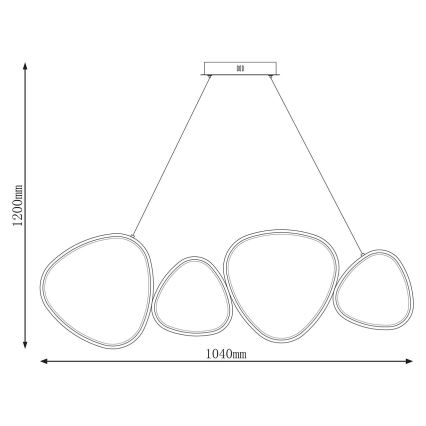 Lámpara colgante con cable PETRA LED/48W/230V 4000K negra