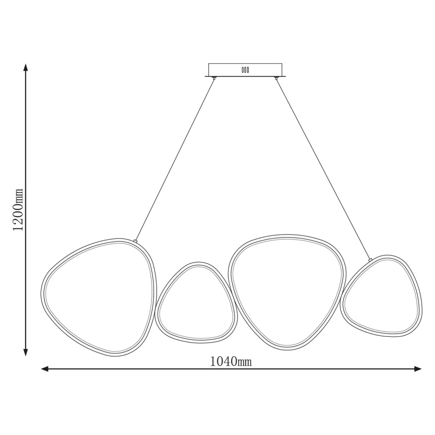 Lámpara colgante con cable PETRA LED/48W/230V 4000K negra