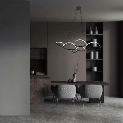 Lámpara colgante con cable PETRA LED/58W/230V 4000K negra