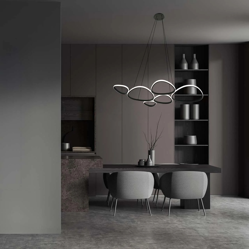 Lámpara colgante con cable PETRA LED/58W/230V 4000K negra