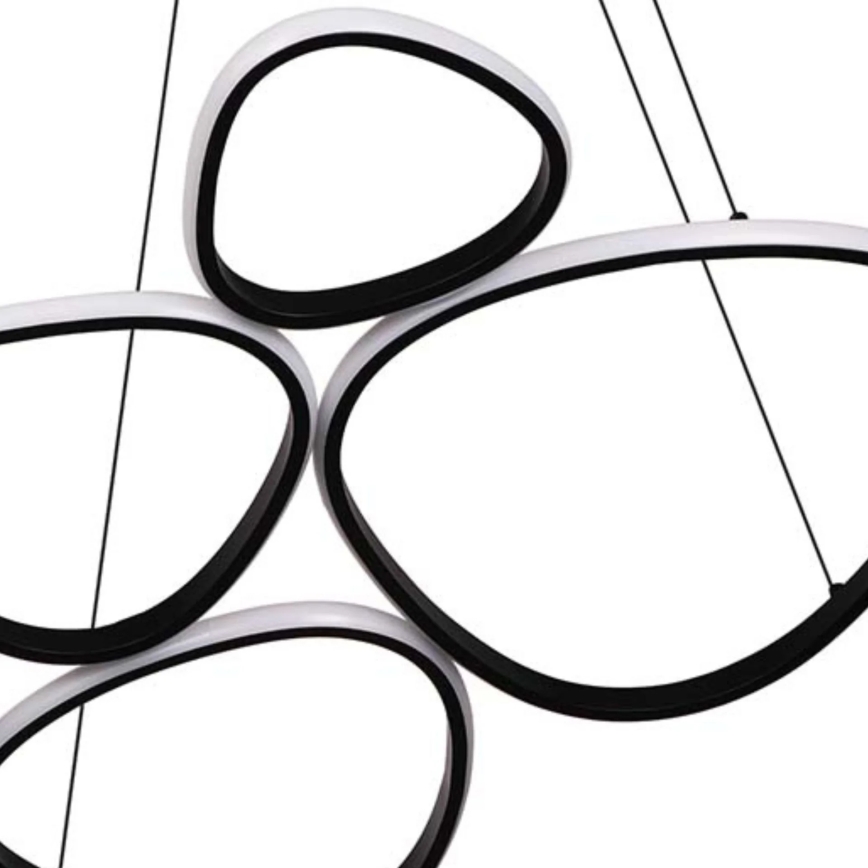 Lámpara colgante con cable PETRA LED/58W/230V 4000K negra