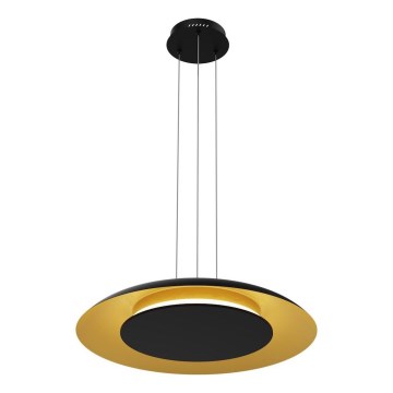 Lámpara colgante con cable PIATTINO LED/30W/230V 2700/3200/4000K Ø 40 cm negro/dorado