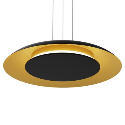 Lámpara colgante con cable PIATTINO LED/30W/230V 2700/3200/4000K Ø 40 cm negro/dorado