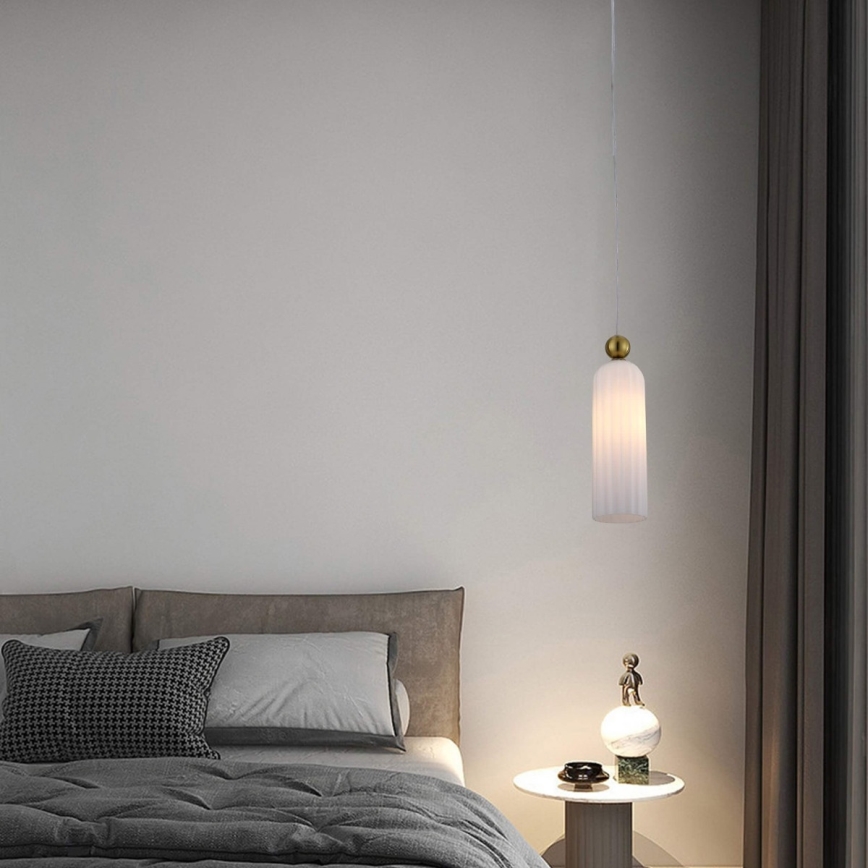 Lámpara colgante con cable PIEGA 1xE14/40W/230V latón/blanco