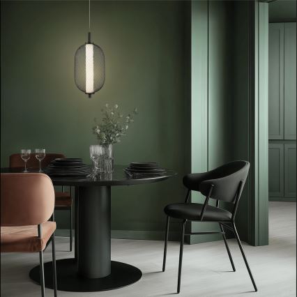 Lámpara colgante con cable PUMA LED/10W/230V, diámetro 15 cm, negra