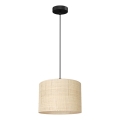 Lámpara colgante con cable RATTAN 1xE27/60W/230V diámetro 25 cm ratán