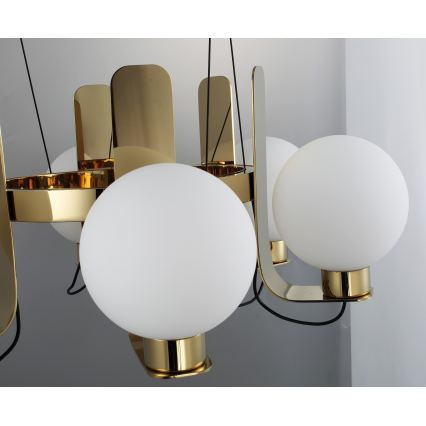 Lámpara colgante con cable REGGIO 6xE27/40W/230V dorada