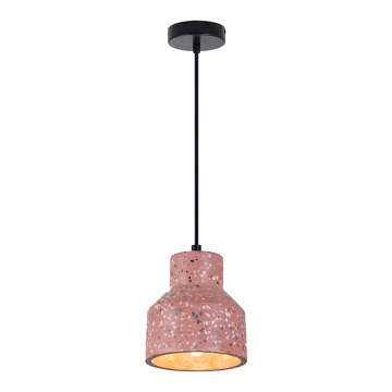 Lámpara colgante con cable RESIN 1xE27/11W/230V rosa/negro