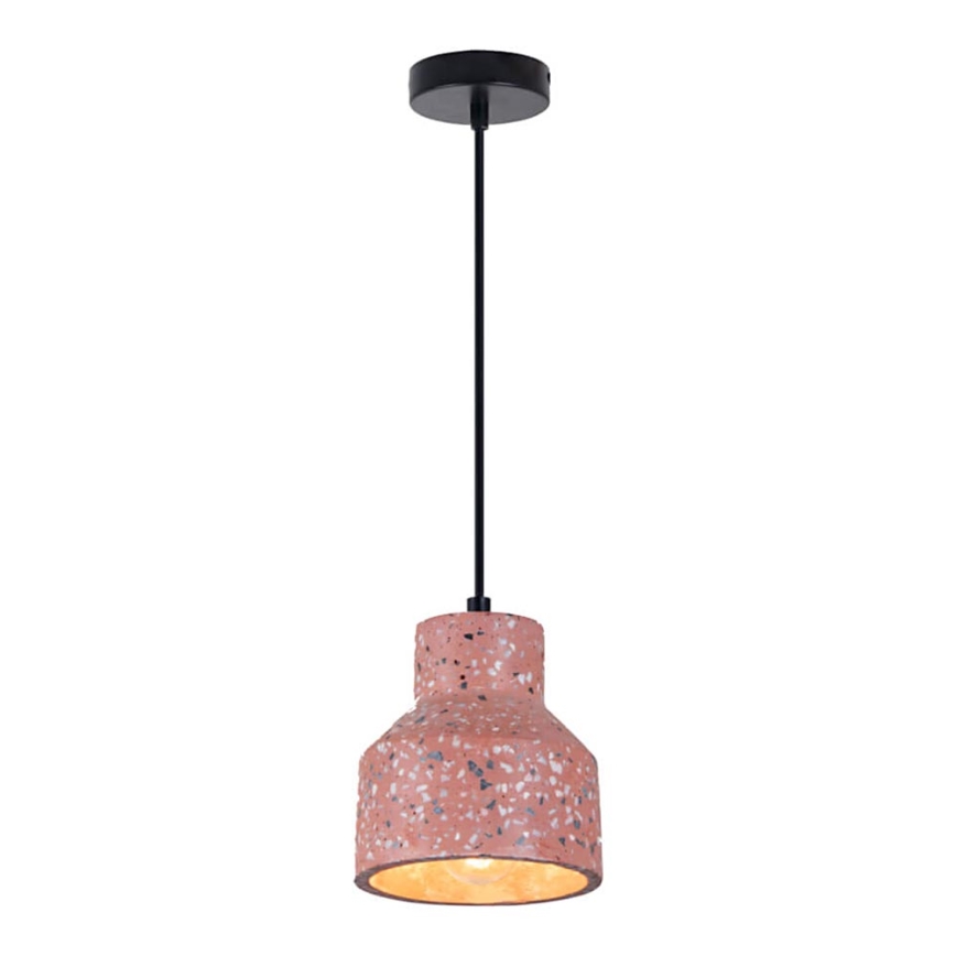 Lámpara colgante con cable RESIN 1xE27/11W/230V rosa/negro