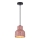 Lámpara colgante con cable RESIN 1xE27/11W/230V rosa/negro