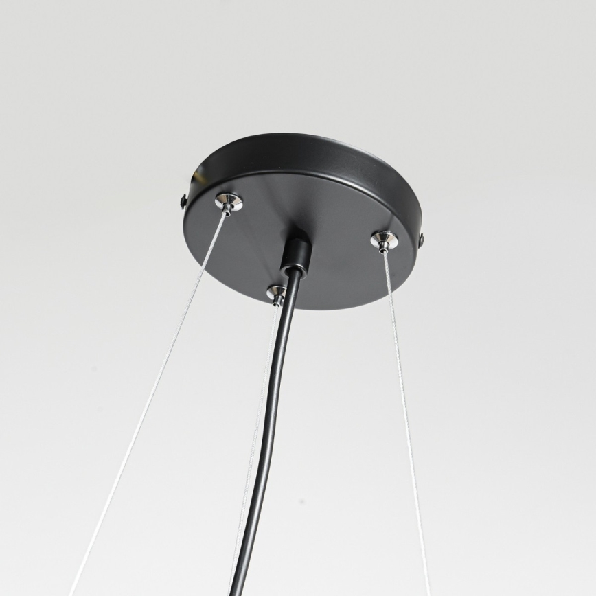 Lámpara colgante con cable REUS 3xE27/40W/230V Ø 47 cm negra