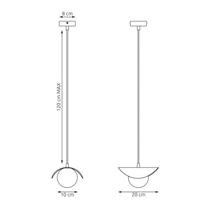 Lámpara colgante con cable RITUAL 1xG9/8W/230V blanca