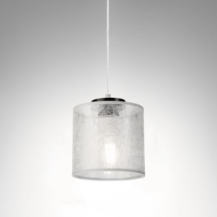 Lámpara colgante con cable ROSA 1xE27/60W/230V negra/gris