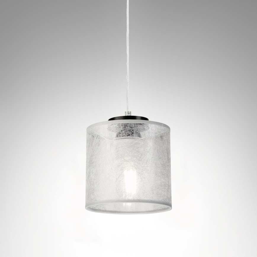 Lámpara colgante con cable ROSA 1xE27/60W/230V negra/gris