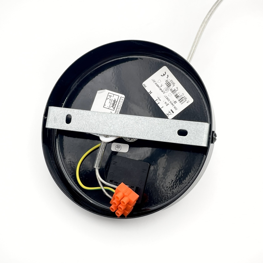 Lámpara colgante con cable ROSA 1xE27/60W/230V negra/gris