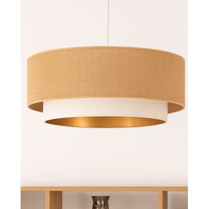 Lámpara colgante con cable SARTA 1xE27/60W/230V blanco/juta