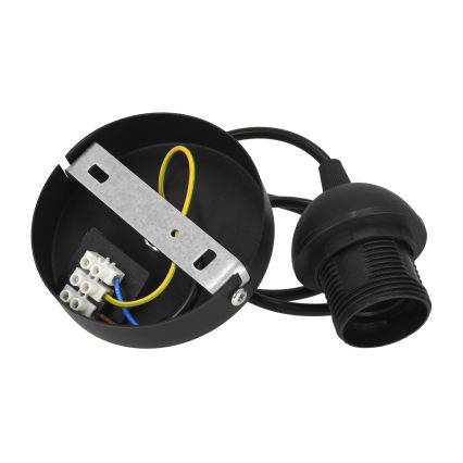 Lámpara colgante con cable SARTA 1xE27/60W/230V negro/yute