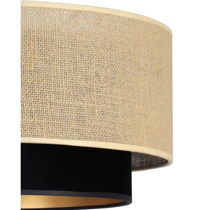 Lámpara colgante con cable SARTA 1xE27/60W/230V Ø 45 cm negra/yute