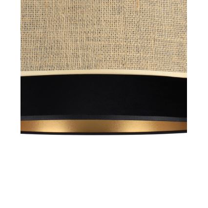 Lámpara colgante con cable SARTA 1xE27/60W/230V Ø 45 cm negra/yute