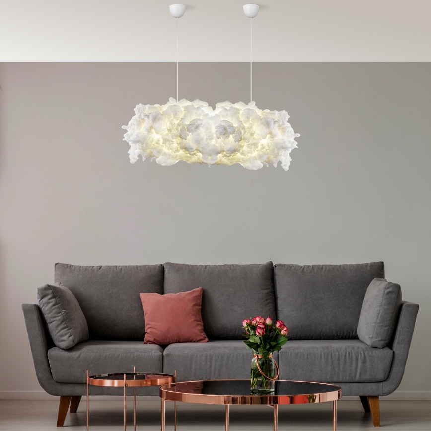 Lámpara colgante con cable SERENE 2xE27/40W/230V blanca