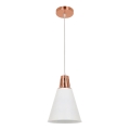 Lámpara colgante con cable SHADE 1xE27/15W/230V cobre/blanco