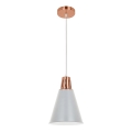 Lámpara colgante con cable SHADE 1xE27/15W/230V cobre/gris
