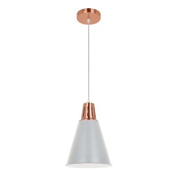 Lámpara colgante con cable SHADE 1xE27/15W/230V cobre/gris