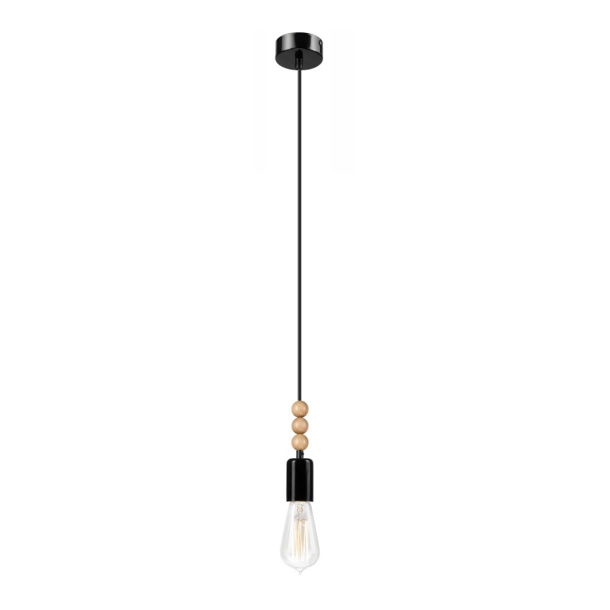 Lámpara colgante con cable SIMON 1xE27/60W/230V negro/haya