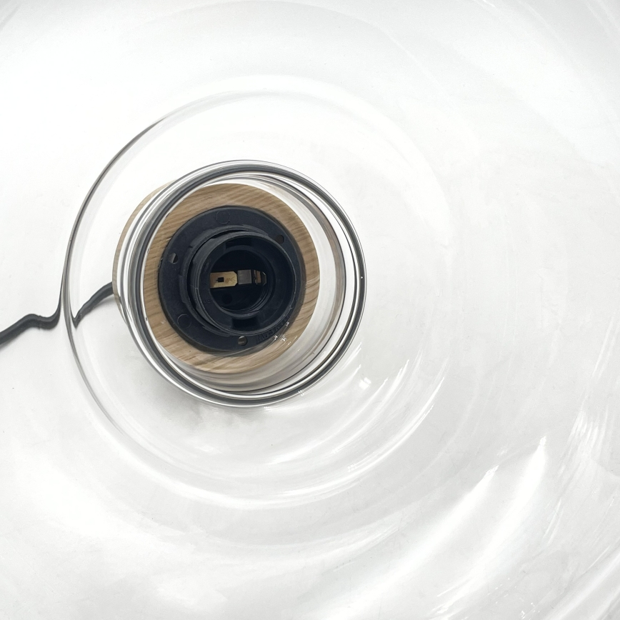 Lámpara colgante con cable SINGLE 1xE27/60W/230V, diámetro 28 cm, roble